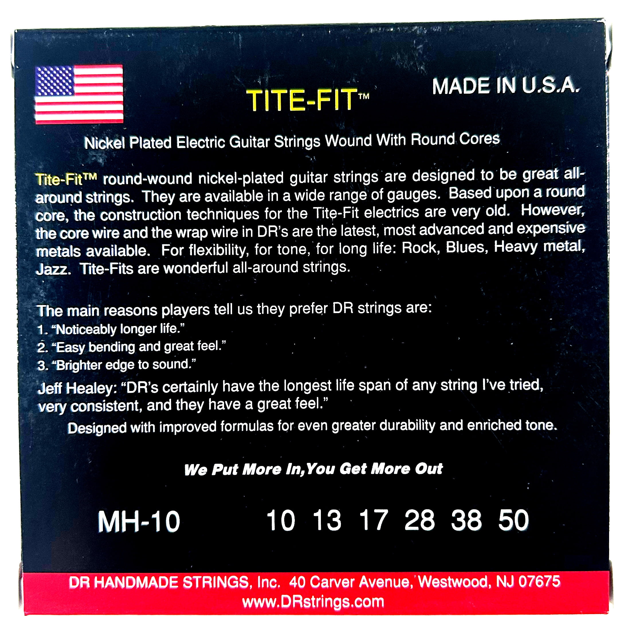 DR Guitar Strings 7 String Electric 2 Sets Tite-Fit 10-56 Roundcore Handmade USA