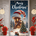 thumbnail image 5 of Decorative Design Merry Christmas Banner Snowy House Holiday Scene for Christmas Party Holiday Decoration Winter Celebration, 5 of 9