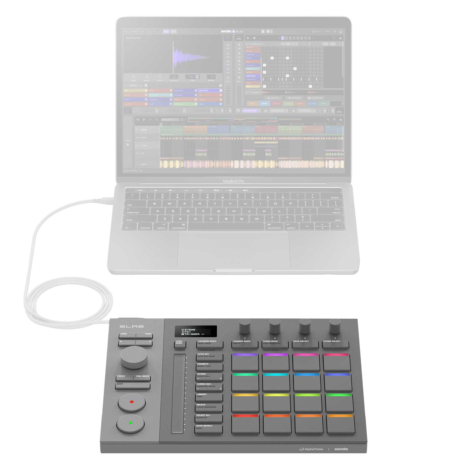 AlphaTheta SLAB Music Production Controller Optimized for Serato Studio