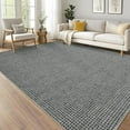 thumbnail image 2 of Washable Area Rug 5'x7' - Soft Ultra Thin Indoor Throw Rugs for Living Room Dining Room Bedroom Nursery - Boho Waffle Print Grey, 2 of 6