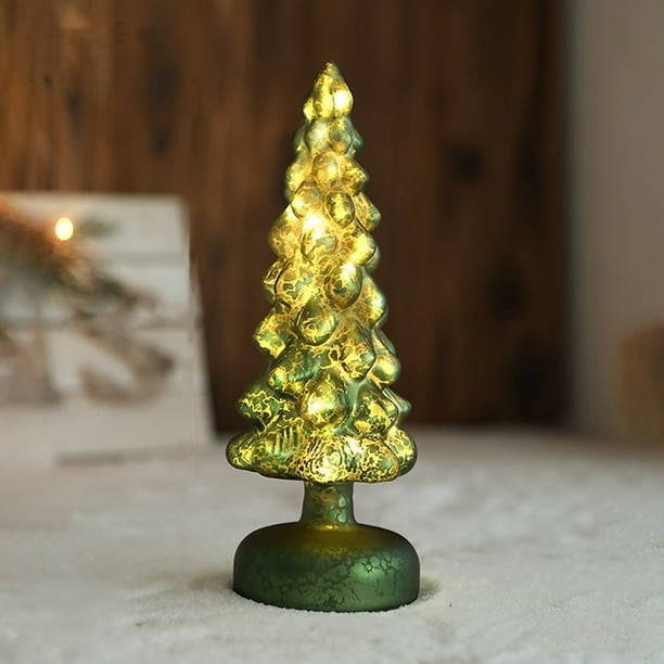 Illuminado árbol de cristal 2026, árbol de Navidad con luces LED, decoración de Navidad, árbol de figuras, centro de mesa, regalo de Navidad, para hogar, fiesta, colgar en estante, luces