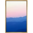 thumbnail image 3 of PixonSign Framed Canvas Print Wall Art Blue Mountain Silhouette Nature Wilderness Illustrations Modern Art Rustic Relax/Calm Multicolor Ultra for Living Room, Bedroom, Office - 24"x36" Natural, 3 of 5