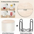thumbnail image 3 of Billbotk 9 Pieces Ceramic Coasters for Drinks with Holder, Absorbent Drink Coasters for Coffee Table, Marble Style Coasters Wooden Table, Suitable for Kinds of Cups, 4 Inches, 3 of 10
