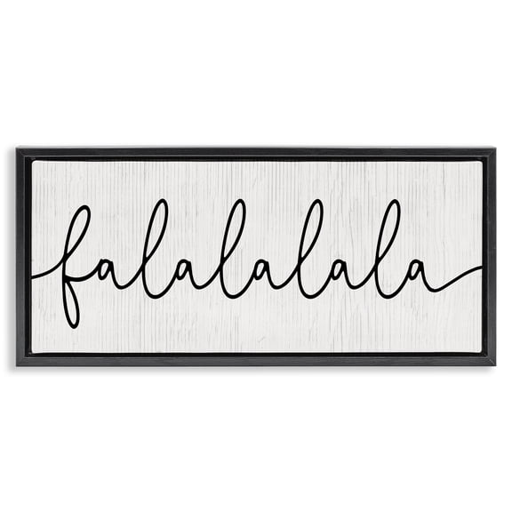 Stupell Industries Cottage Falalalala Minimal Holiday Phrase Black Floating Frame Canvas Art, 25 x 11, by Lil' Rue