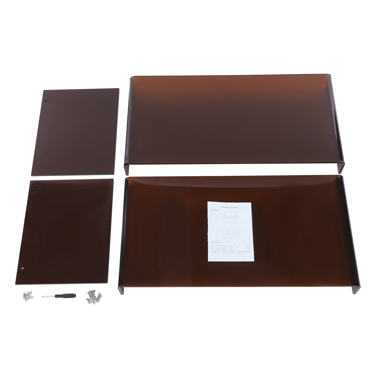 Acrylic Coffee Table 2 Tiers Living Room Side End Tea Table with Storage Shelf