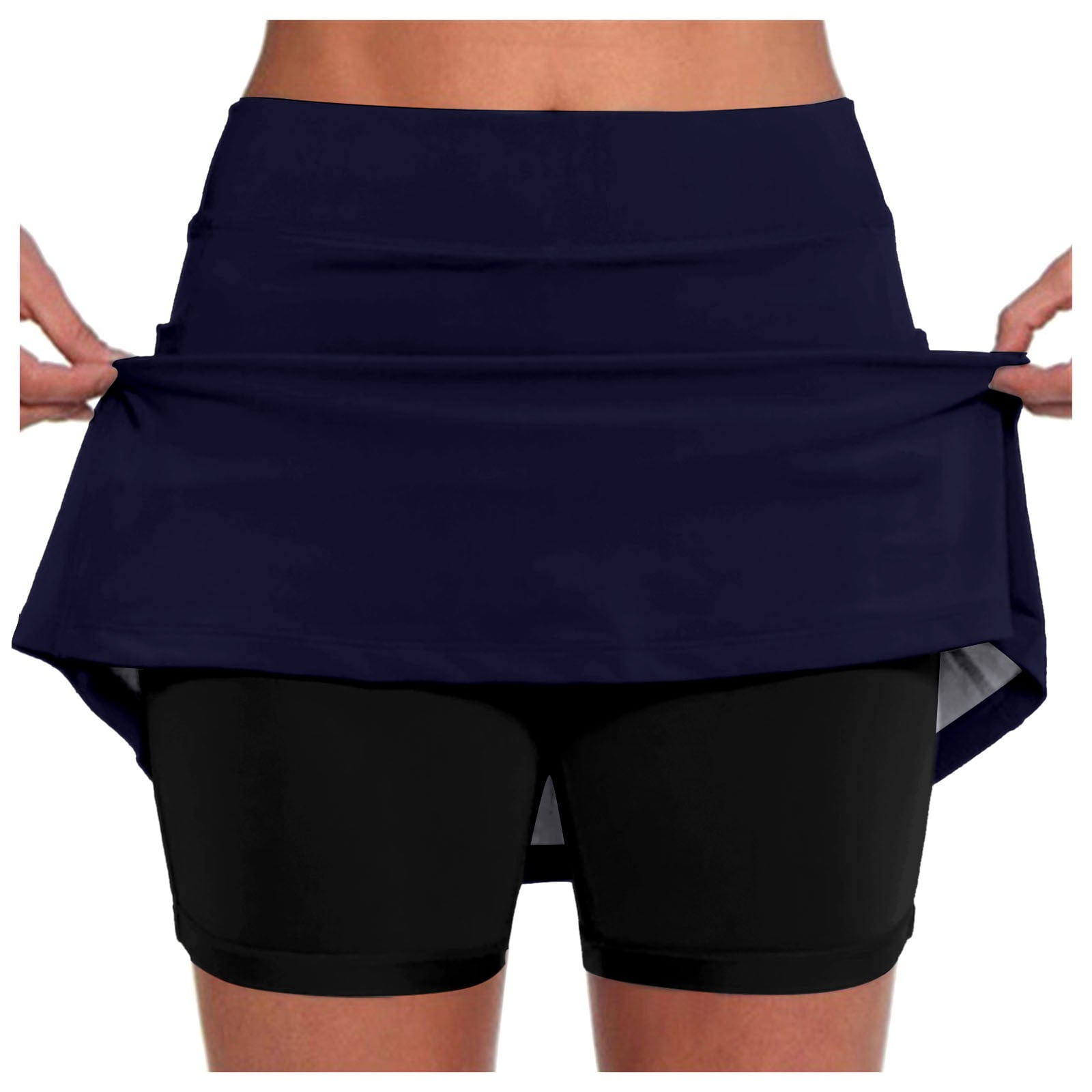 Womens Casual Solid Tennis Pocket Skirt Yoga Sport Active Skirt