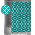 thumbnail image 3 of Small Stall Shower Curtain 36x78 Inch Narrow Half Size Teal Morocco Bath Curtains Bathroom Decor Ethnic Boho Minimalist Abstract Geometric Waterproof Fabric Shower Curtain Set with Hooks 36 Inch, 3 of 6