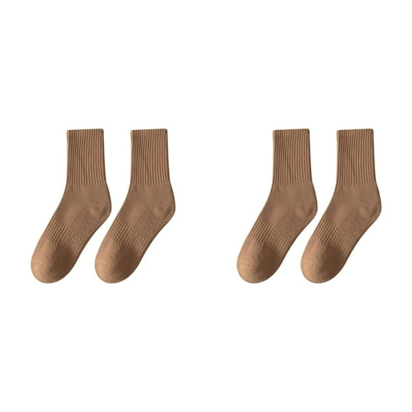 PMUYBHF White Soccer Socks Tall Socks Women Grippy Socks Women Women's Fall/Winter Thickened Warm Loop Mid Tube Socks with Long Tube Socks *2Pcs