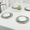 thumbnail image 5 of REGALWOVEN Round Placemats Set of 6 Placemats for Kitchen Dining Table Decor Washable Table Placemats Wipeable Table Mat Silver Gray 14*14in, 5 of 5