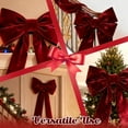thumbnail image 2 of Large Velvet Christmas Bows (6 ft) — Large Bows for Christmas Tree Topper, Wreaths, Mantle, Front Door, Porch & Wedding Decoration — Xmas Decor Indoor & Outdoor (Red), 2 of 7