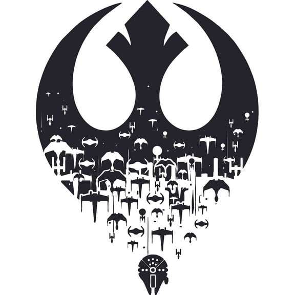 Star Wars Symbols Ship Cartoon Character Wall Art Vinyl Sticker Design Decal Girls Boys Kids Bedroom Nursery Kindergarten Fun Home Children Room Decor Sticker Wall Art Vinyl Decor Size (20x18 inch)