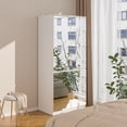 thumbnail image 6 of KULAGAGA Wardrobe Armoire with Mirror Door and Clothing Rod for Bedroom White, 6 of 7