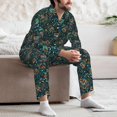thumbnail image 7 of Naloa Owl Doodle Men’s Pajamas Set - Long Sleeve Button Down Sleep Shirt and Pajama Bottoms Sleepwear Set-XX-Large, 7 of 7