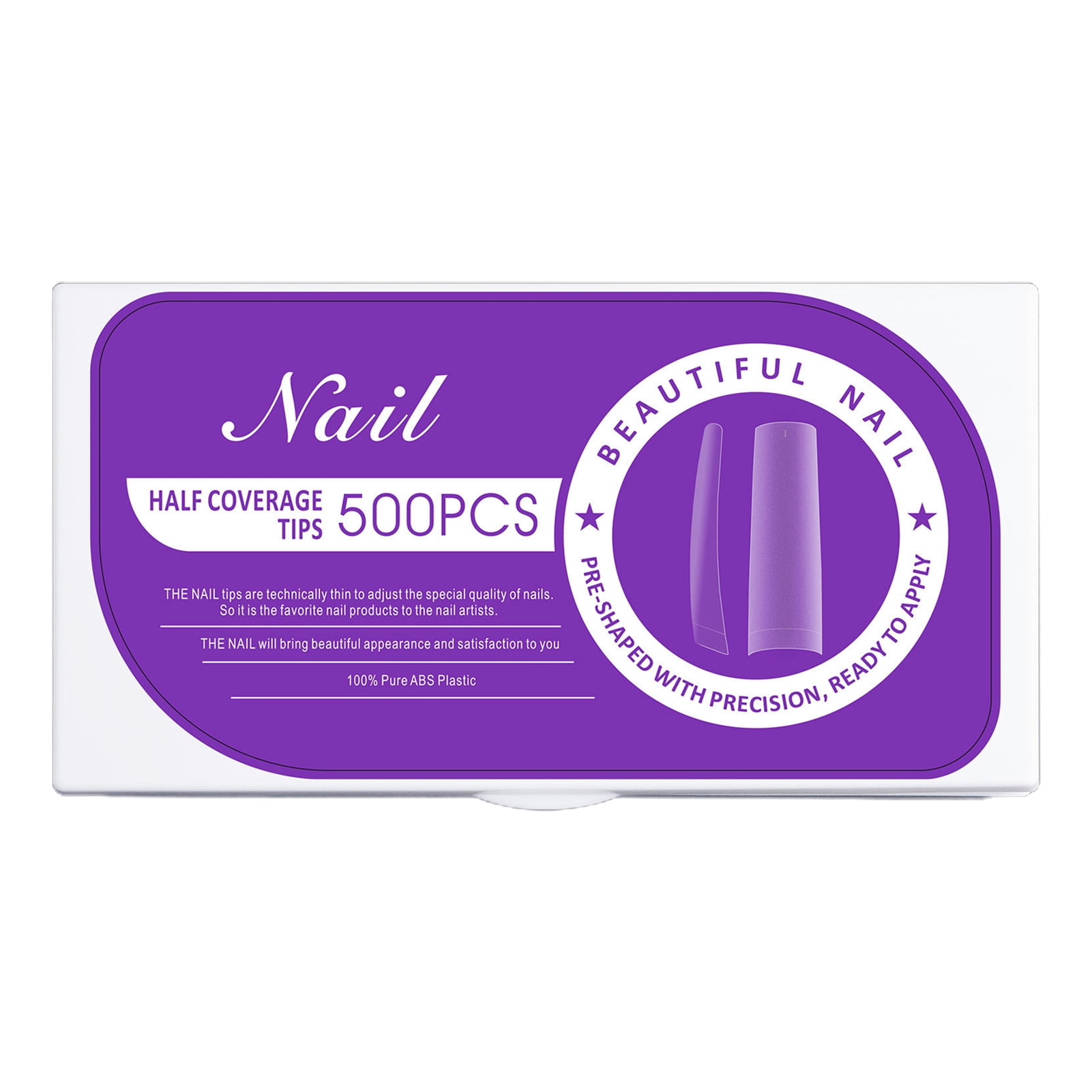 Hesroicy 1 Box Fake Nails Flexible UltraThin Matte Finish Transparent