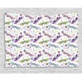thumbnail image 1 of Dragonfly Tapestry, Abstract Bugs with Indian Hippie Style Sketchy Flowers Artwork, Wall Hanging for Bedroom Living Room Dorm Decor, 80W X 60L Inches, Purple Green and Light Blue, by Ambesonne, 1 of 1