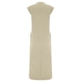 thumbnail image 4 of Bixock Women's Summer Maxi Bodycon Dresses Basic Crew Neck Sleeveless Tank Dress Side Slit Ribbed High Waist A Line Casual Dress Beach Vacation Party Wedding Guest Evening Gown Dress, 4 of 6