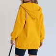 thumbnail image 3 of Textilo Womens Zip Up Hoodies Long Sleeve Drawstring Hooded Sweatshirt with Pockets Drop Shoulder Solid Color Track Jackets Casual Fall Winter Fashion Y2k 2026 Clothes,Yellow S, 3 of 4