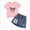C550--Pink, variant on 7 Years Girls Fall Clothes Sets Kids Sweatsuit Outfits Size 1-13 Years Girls' Short Sleeved Letter Print Top With Wide Leg Pants Pink