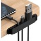 thumbnail image 1 of Paquete de 3 organizadores de cables de gestión de cables de cargador para organizar el cable del coche del teléfono de la oficina en el hogar, soportes de cable autoadhesivos (negro) JAMW Sencillez, 1 of 5