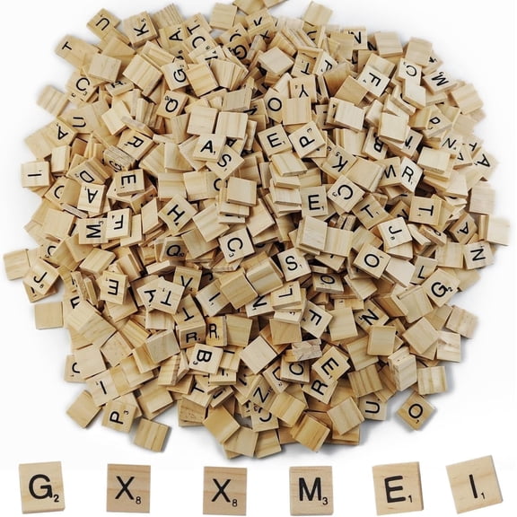 200PCS Scrabble Tiles,Wooden Letter Tiles,A-Z Capital Letters for Crafts,Spelling,Scrabble Crossword Game