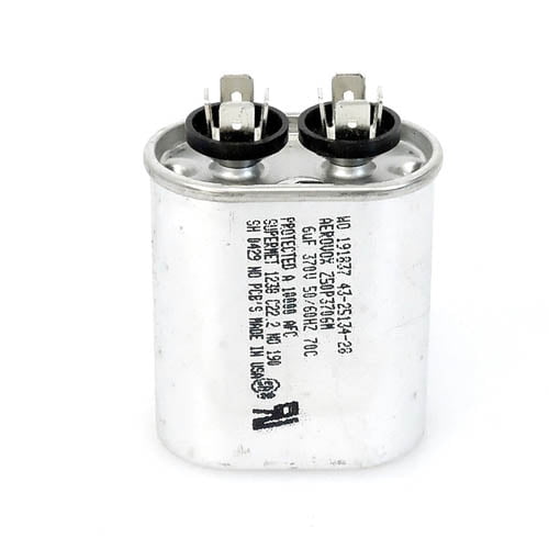 43-20847-07 - OEM Rheem Upgraded Replacement Oval Run Capacitor 6 uf 370 Volt