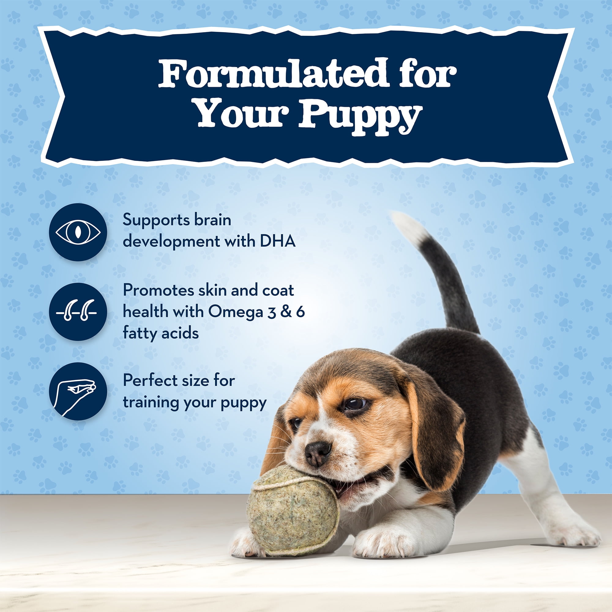 (4 pack) Blue Buffalo Baby BLUE Puppy Training Treats for Dogs with DHA, Savory Chicken, 4-oz. Bag