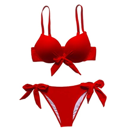 Durtebeua Bikini Set for WomenTwist Front Two Piece Swimsuit Top with Side Tie Bathing Suit Bottom String Cheeky Bikini Sets Gift for her