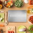 thumbnail image 4 of Eoozwa Stainless Steel Cutting Boards for kitchen, Best Food Grade Double Sided Stainless Steel Chopping Board Non Toxic Dishwasher Safe Metal Cutting Board for Meat Fruit & Vegetables, 4 of 8
