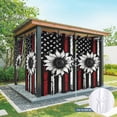 thumbnail image 6 of Outdoor Curtains for Patio Waterproof, Vintage American Flag Outdoor Privacy Panels Grommet, Black Red Striped Sunflower Blackout Outside Curtains for Porch/Cabana/Pergola/Gazebo 54"x84", 1 Panel, 6 of 8