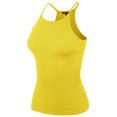 thumbnail image 2 of A2Y Women's Sexy Ribbed High Square Halter Neck Racerback Cami Top Vibrant Yellow 3XL, 2 of 3