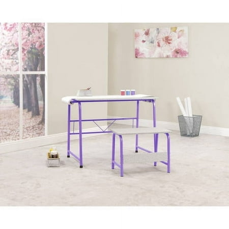 UPC: 0017342551275 | Studio Designs Project Center 2-Piece Metal Art Desk and Bench  Purple