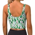 thumbnail image 4 of Uemuo Cactus Plants Pattern Women's Sports Bra - High Impact Support, Breathable, and Comfortable Athletic Bra for Running, Yoga, and Workouts, 4 of 9