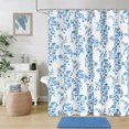 thumbnail image 4 of FRAMICS Blue Floral Shower Curtain Sets with Rug and Hooks, 14-Piece Heavy Duty Fabric Cottagecore Bathroom Sets, Waterproof and Mildew-Resistant, 4 of 11