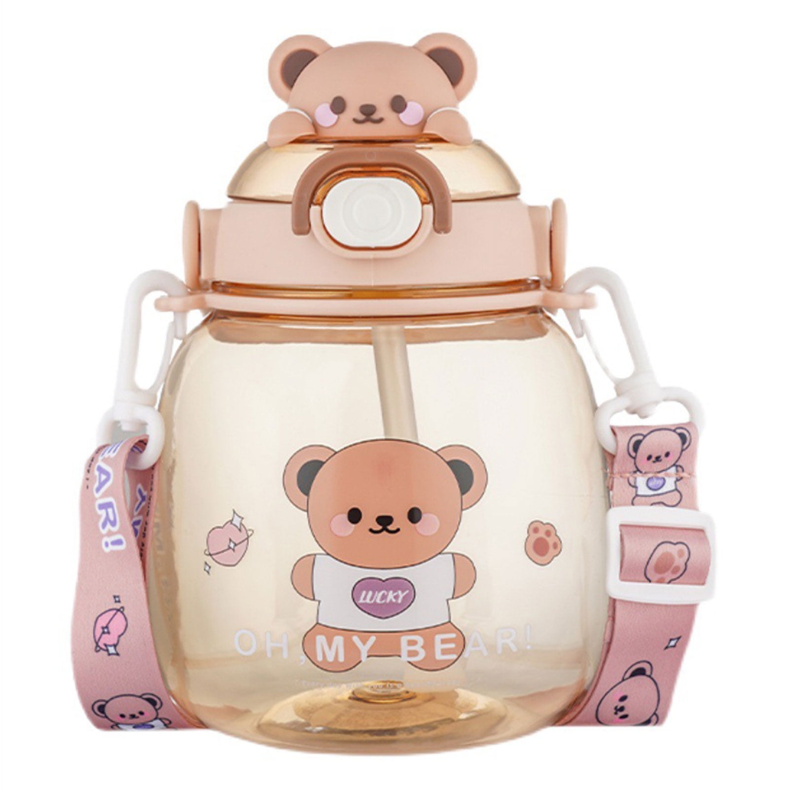 Kawaii Bear Straw Bottle, Cartoon Kids Water Bottle Bpa Free with Straw and  Built in Carrying Loop, …See more Kawaii Bear Straw Bottle, Cartoon Kids