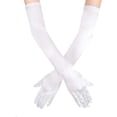 thumbnail image 1 of Guantes blancos Mujeres Guante largo Guante de noche Satén Codo Guante largo Codo blanco Guantes Ormromra YQ-0207, 1 of 5