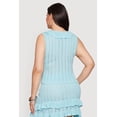 thumbnail image 4 of Women's Plus Size Ruffle Trim Tie Detail Crochet Vest, 4 of 4
