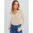 thumbnail image 6 of ANRABESS Long Sleeve Shirts for Women Soft Comfy Ribbed Knit Fitted T-Shirts Casual Trendy Y2K Basic Tops Fall Winter Underscrub Layering Clothes Beige Medium, 6 of 11