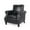 Midnight Black/Dark Brown, variant on Noble House Amedou Faux Leather Club Chair with Nailhead Trim, Midnight Black and Dark Brown