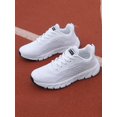 thumbnail image 3 of Women's Simple Embroidered Mesh White Sports Shoes With Soft And Breathable Sole For Running, 3 of 5