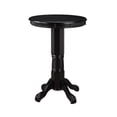 thumbnail image 3 of Ava 42 Inch Wood Pub Bar Table, Molded Trim, Carved Pedestal, Black, 3 of 12