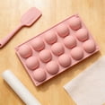 thumbnail image 4 of Utensilios De Repostería Juego de 1 molde de silicona semicircular grande para hornear pasteles ligeros,pan y postres franceses (rosa) Rkxzt, 4 of 9