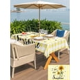 thumbnail image 5 of Outdoor Tablecloth with Umbrella Hole for Patio/Picnic/Party/Camping, Sunflowers Waterproof Table Cloth Rectangle Table Cover Washable, Spring Summer Bees Floral Yellow Plaid (52"x 70"), 5 of 8