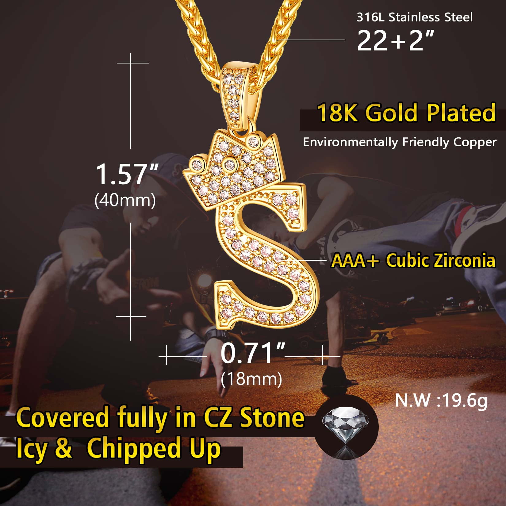 ミュージシャン CROWN NECKLACE GOLD Amazon.com: MAXBLING81 Iced 14K Gold Silver Plated Simulated