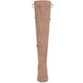 thumbnail image 6 of BLISSFUL STEP Women's Over Knee High Boots Stiletto Heels Pointed Toe Faux Suede Boots DustPink 9, 6 of 6