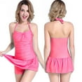 thumbnail image 4 of Womens One-Piece Bathing Suit Tie Back Tummy Control Swimwear Monokini Open Back Swimsuit, 4 of 4
