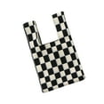thumbnail image 4 of facefd Women Handbag Tote Grid Pattern Shoulder Bag for Females Summer Black White, 4 of 8