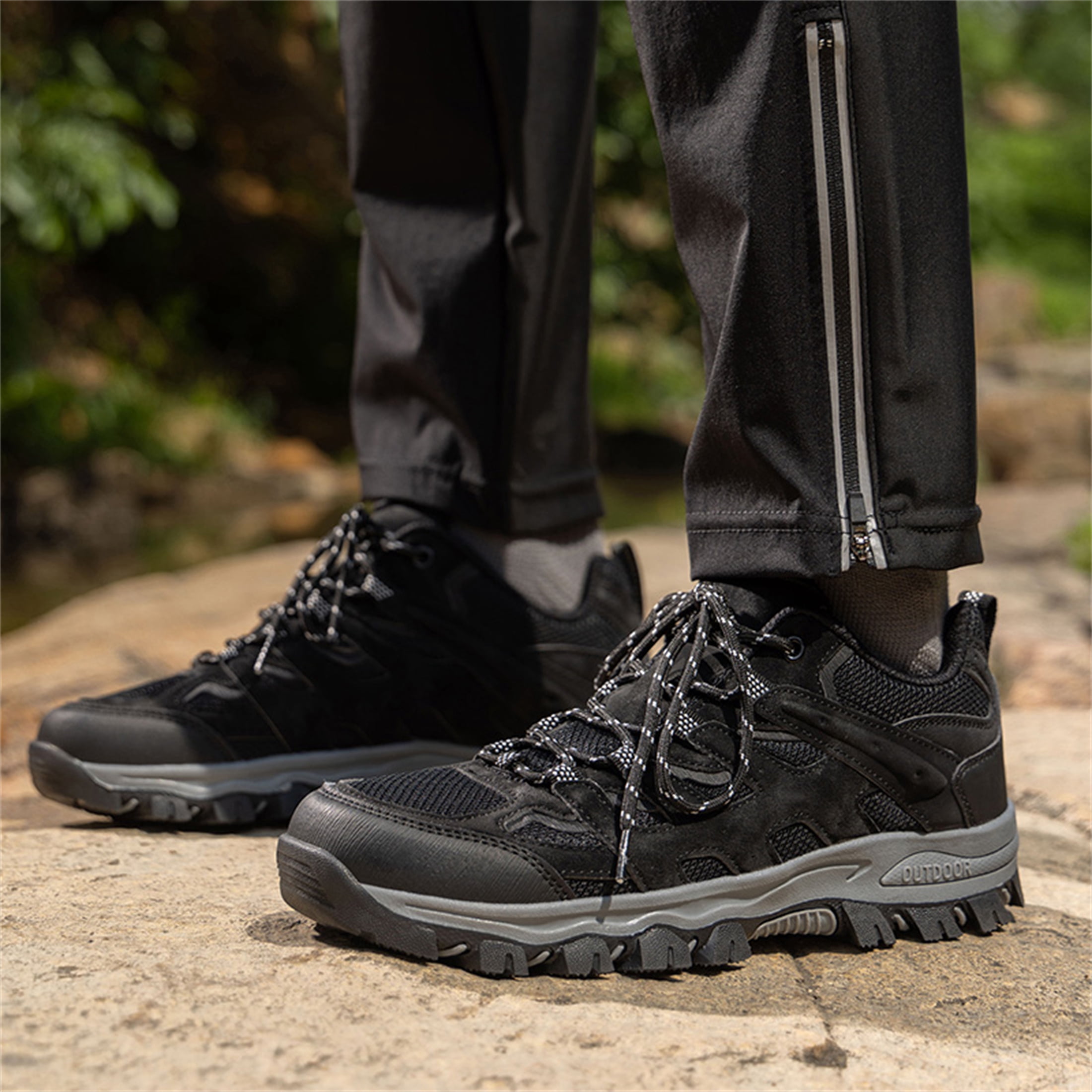 YOURDIARY Mens Outdoor Hiking Shoes Breathable Sneakers for Trail Walking Camping Work
