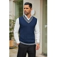 thumbnail image 3 of COOFANDY Men's Vest Sweaters Casual Sleeveless V-Neck Pullover Sweater Striped Cable Knit Sweater Vest, 3 of 9
