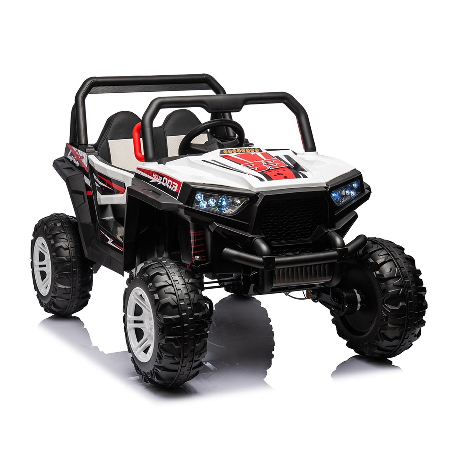 CIPACHO 12 V Power Buggy Kids Ride On Truck UTV with Remote Control Electric Car Toys Off-Road UTV Vehicle, 4 Shock Absorbers, White CIPACHO 12 V Power Buggy Kids Ride On Truck UTV with Remote Control Electric Car Toys Off-Road UTV Vehicle, 4 Shock Absorbers, White