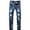 Dark Blue, variant on uublik Men's Ripped Regular Fit Straight Leg Jeans Denim Pants Dark Blue